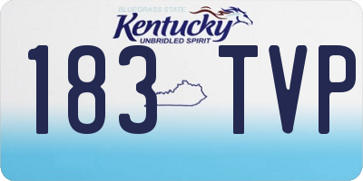 KY license plate 183TVP