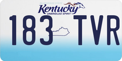 KY license plate 183TVR