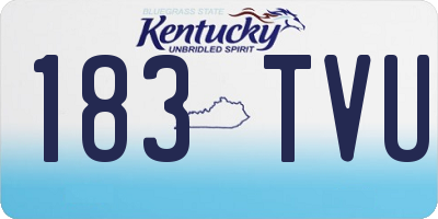 KY license plate 183TVU