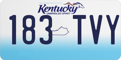 KY license plate 183TVY
