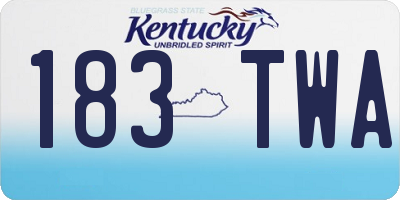 KY license plate 183TWA