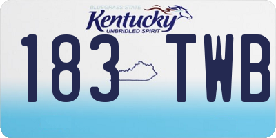 KY license plate 183TWB