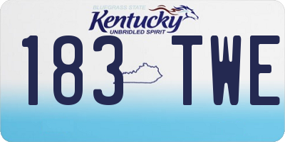 KY license plate 183TWE