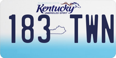 KY license plate 183TWN
