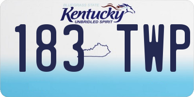KY license plate 183TWP