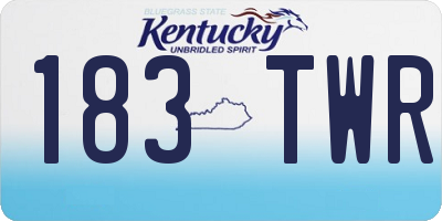 KY license plate 183TWR