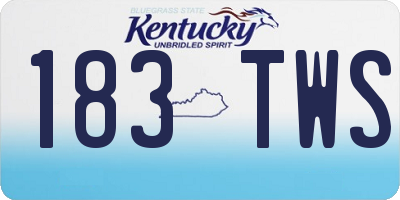 KY license plate 183TWS