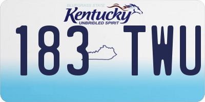 KY license plate 183TWU