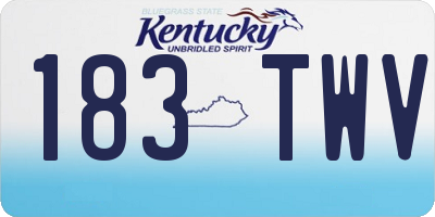 KY license plate 183TWV