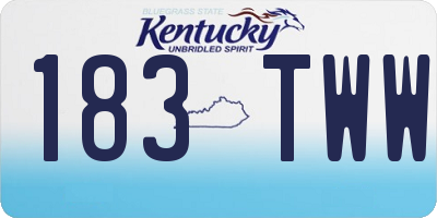 KY license plate 183TWW