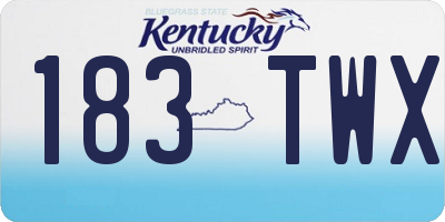 KY license plate 183TWX
