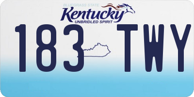 KY license plate 183TWY