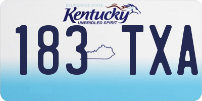KY license plate 183TXA