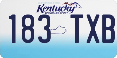 KY license plate 183TXB
