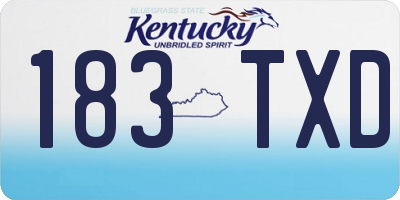 KY license plate 183TXD