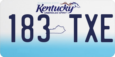 KY license plate 183TXE