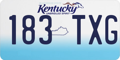 KY license plate 183TXG