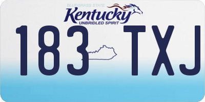 KY license plate 183TXJ