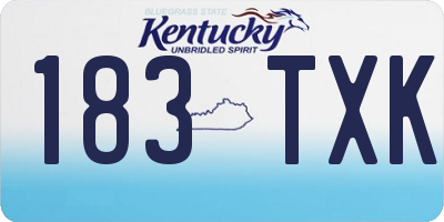 KY license plate 183TXK