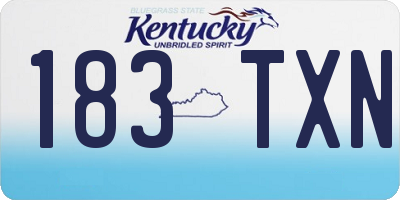 KY license plate 183TXN