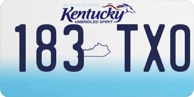 KY license plate 183TXO