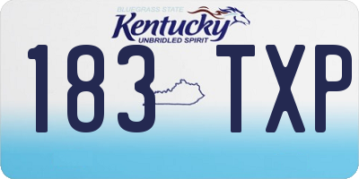 KY license plate 183TXP