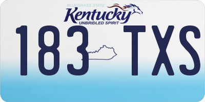 KY license plate 183TXS