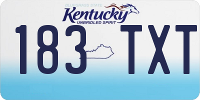 KY license plate 183TXT