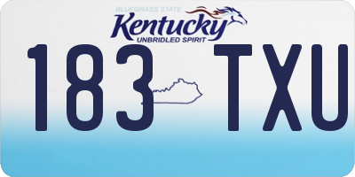 KY license plate 183TXU
