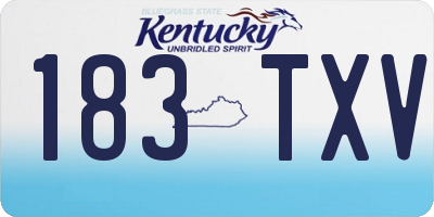 KY license plate 183TXV
