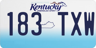 KY license plate 183TXW