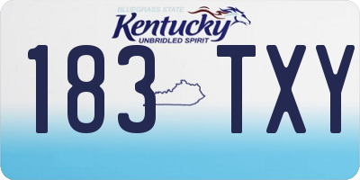 KY license plate 183TXY