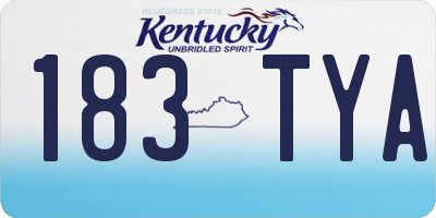KY license plate 183TYA