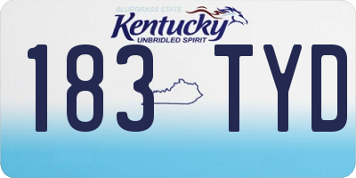 KY license plate 183TYD