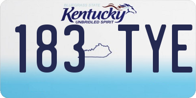 KY license plate 183TYE