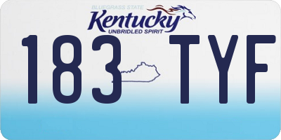 KY license plate 183TYF