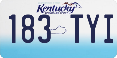 KY license plate 183TYI