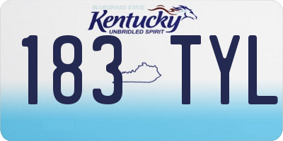 KY license plate 183TYL