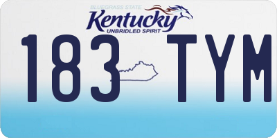 KY license plate 183TYM