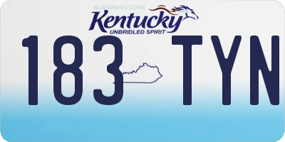 KY license plate 183TYN