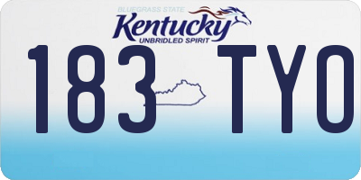 KY license plate 183TYO