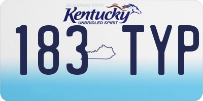 KY license plate 183TYP