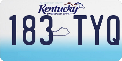 KY license plate 183TYQ