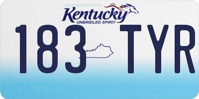 KY license plate 183TYR