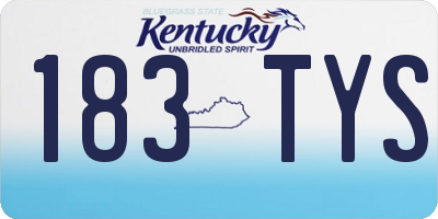 KY license plate 183TYS