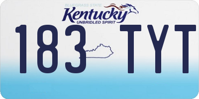 KY license plate 183TYT