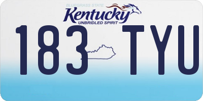 KY license plate 183TYU