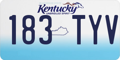 KY license plate 183TYV