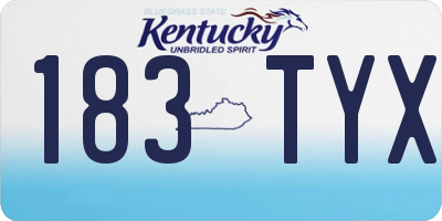 KY license plate 183TYX