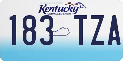 KY license plate 183TZA